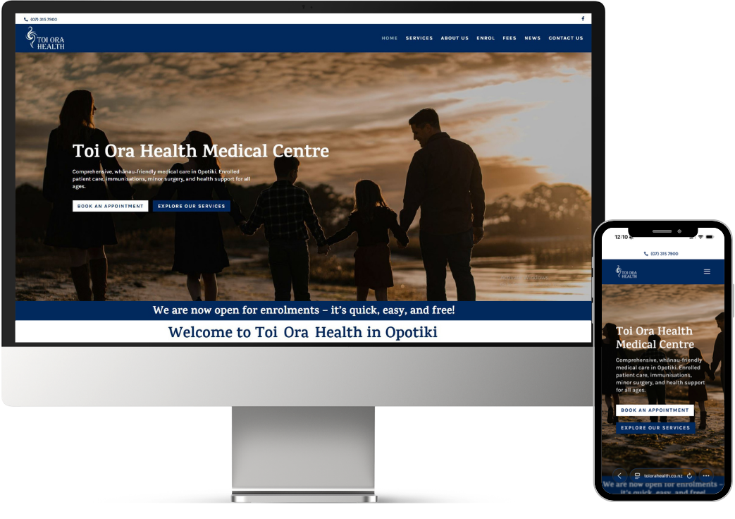 Toi Ora Health Website build Beachpoint Apartments Ohope